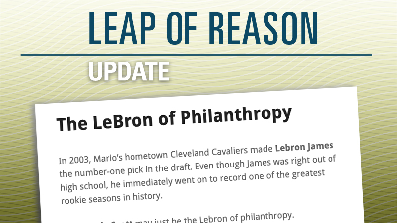 June 2021 Leap Update: The LeBron of Philanthropy